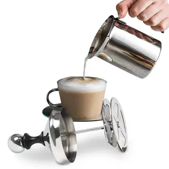 Кана за приготвяне на кафе пяна Ръчна помпа от неръждаема стомана за разпенване на мляко Ръчни стомна за разпенване на мляко с ръчно управление за