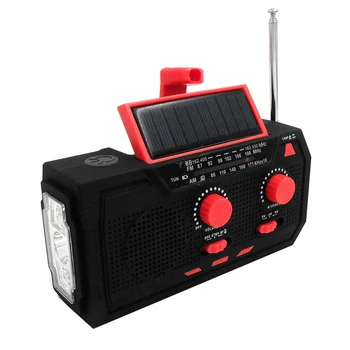 Многофункционален Ръчен слънчев радио FM/AM, изглаждат време радио, аварийни led фенерче за нощуване на открито