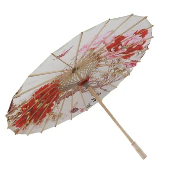 Китайски чадър от Пергаментова хартия, Плавно разкриваща и Плик Декоративен Чадър от пергаментова хартия за драматичен представяне при което е направена снимката