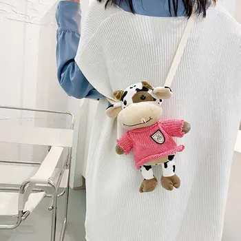 Сладък Пуловер, плюшен чанта-месинджър от краве Плюш, мека чанта, чанта през рамо, раница с изображение, Аниме, подаръци за момичета и деца