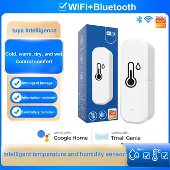 НОВ интелигентен детектор на температурата и влажността на Hristo WiFi/Zigbee, сензор за влажност на въздуха, Интелигентен дом, сигурност, работа с Алекса Google