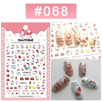 Sanrio Hello Kitty, 3D стикери за нокти с обратен лепило, мультяшные стикери за нокти с коте, аксесоари за нокти