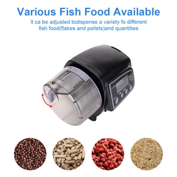 Автоматична ясла за риба в аквариум, захранващи храна за риби, Регулируема автоматична ясла, Автоматичен таймер за подаване с LCD дисплей