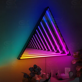 Многослоен огледален лампа описание: Abyss Light, Котва за киберспорта, цветни led, с монтиран на стената лампа за дневна и прикроватной нощни шкафчета, бар, KTV Instafamous Background