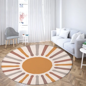 Геометричен кръг килим Слънцето Планина, диван, килим начална дневна спалня баня подложка за пода на печатни декоративен килим