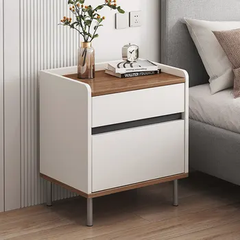 Скандинавските бели нощни шкафчета за спалня, прости малки нощни шкафчета, богат на функции тесен мебели T50CG