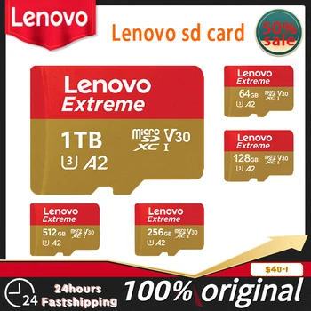 Lenovo Оригиналната SD карта 64G Class10 A1 за Видеонаблюдение Видео, MP3, MP4 Карта на паметта на мобилния телефон 32GB U1 TF карта 128GB U3