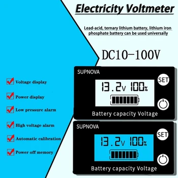 Индикатор за капацитет на батерията Dc 8-100 В Оловно-Киселинната Литиева LiFePO4 Автомобили Мотоциклети Волтметър Сензор за напрежение 12 В 24 В 48-72 В