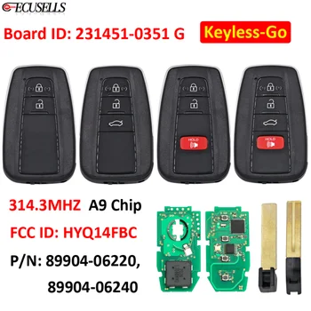 Ecusells Keyless Go Smart Remote Key 314,3 Mhz A9 чип 89904-06220, 89904-06240 FCC ID: HYQ14FBC 0351 за Toyota Camry 2018-2021