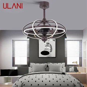 ULANI Модерен вентилатор на тавана, Кафе лампа с дистанционно управление, Вентиляторное осветление за дома, трапезария, спалня, ресторанта
