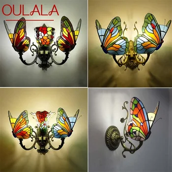 Стенни лампи TYLA Тифани, аплици, модерни led лампа-пеперуда, вътрешни тела за украса на дома