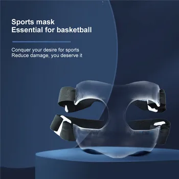 Прозрачен спортен каска за носа, Баскетболно маска, защита за носа, защитна маска от сблъсъци с еластична лента