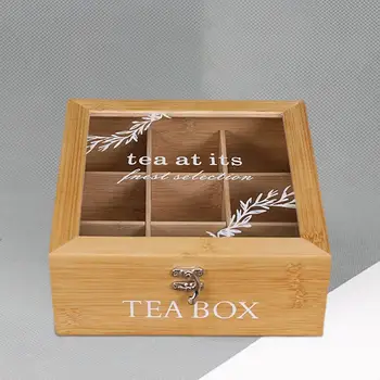 Кутия за съхранение на чай с прозрачни капаци, държач за пакетчета захар, разделени от отделения за съхранение, Шкафове за кухня, Домашно приготвени шкафове, Работна маса