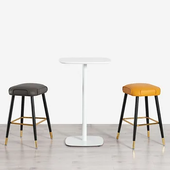 Удобен и Модерен бар стол за хранене, Лукс И Лекота, Черен бар стол, Висококачествени мебели за хола Nordic Taburete Madera