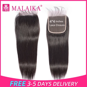 Малайски Косата Свободна Част от Преките 100% Човешка Коса е Лесна Лейси Закопчалката 4x4, Предварително Выщипанные С Детски Коса, Перуански Закопчалката Реми Hair
