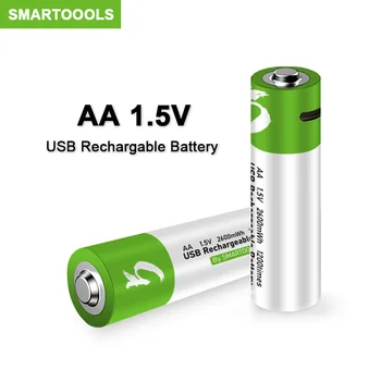100% Оригинални Батерии от 1,5 2600 МВтч USB AA Литиево-йонна Батерия за Дистанционно Управление с Мишката Електрически Играчки Батерия с кабел