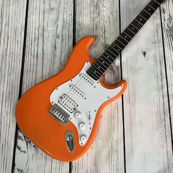 Електрическа китара ST Оранжев Цвят, солиден корпус, лешояд от палисандрово дърво, Благородна китара, Безплатна доставка