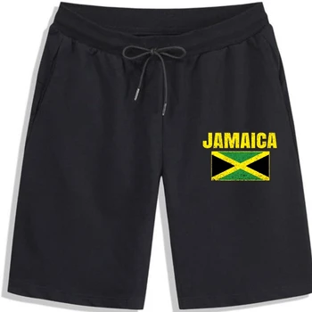 Принт Ямайски Флаг Реколта Ямайка Държава Подарък Шорти за Мъже 100% Памук Мъжки къси панталони летни шорти