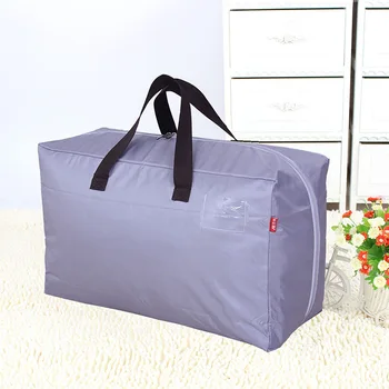 Удебелена чанта за съхранение на завивки от плат Оксфорд, Голямо голям пътна преносима чанта за опаковане на багаж, однотонная чанта за довършване на домашни прибори