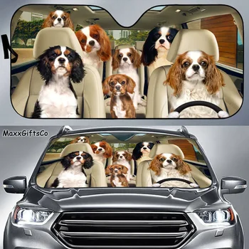 Авто Козирка от Кавалер Кинг Чарлз Шпаньол, на Предното Стъкло за Кучета, Семеен Козирка За кучета, Автомобилни Аксесоари, за кучета, Украса на автомобил, Подарък за кучета