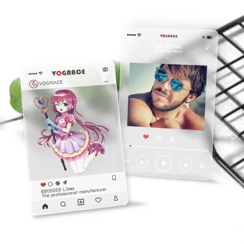 Гореща разпродажба VOGRACE евтини потребителски OEM карикатура аниме прозрачни визитки от прозрачно PVC с вашия собствен дизайн.
