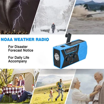 2000 ма Disaster AM радио FM NOAA Преносимо Аварийно Радио Ръкохватка на Слънчевата Енергия Банка Ръкохватка Disaster радио за Мобилен телефон