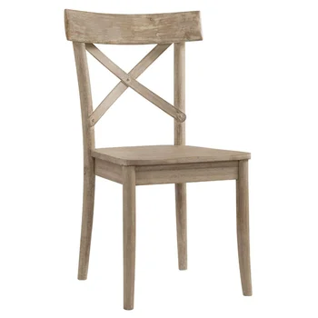 Дървен стол за хранене Keaton с щанга задна опора - Комплект от 2-те