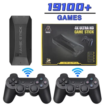 Игрова конзола за телевизор M16 4K HD, Видеоигровая конзола, вграден 19100 игри за безжичен контролер NES/GBA, Ретро преносим плейър слот