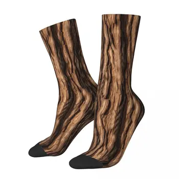 Кафяви камуфляжные чорапи с шарките на кора на дърво мъжки дамски есенни чорапи с принтом