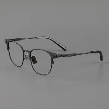 2023 Новата класическа ретро рамки за очила мъжки дизайнерски оптични очила от чист титан при късогледство за четене женски персонални очила