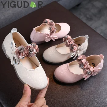 Кожени обувки за момичета; Есенна Мода Детски обувки Принцеса с цветен модел на плосък обувки; Обувки с цветен печат за малки момичета; zapatos informales За деца;