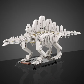 Музей на MOC, изложба на скелети на динозаври, Ископаемый скелет на динозавър, набор от градивни елементи, Ископаемый стегозавр, Събрани от тухли, детски играчки