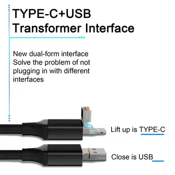 Зарядно устройство с USB портове, Plug Play Докинг станция Високоскоростен 4-в-1 Usb/type-c Hub Многофункционално зарядно устройство за лаптоп