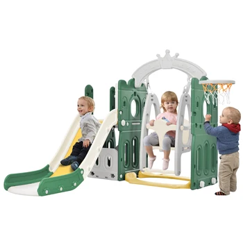 Детски игри определени за скално катерене на детска площадка с баскетбольным пръстен, свободно стояща комбинация За бебета на закрито