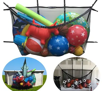 Подвесная чанта за съхранение на играчки за басейна-Голям капацитет, Найлон, Канализационна мрежа, Мрежа чанта за събиране на надуваеми играчки за вода, Окото торбичка за събиране на играчки