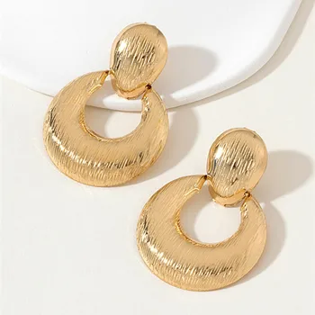 Геометрични метални висящи обеци за жени Прост стил на Подарък, за партита, Модни бижута Аксесоари за уши AE012