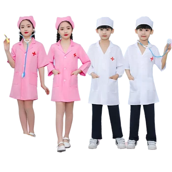 Детски дрехи за cosplay, униформи доктор медицинска Сестра за момчета и момичета, необичайни костюми за ролеви игри на Хелоуин за деца, празнична облекло за д-р