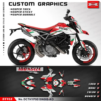Етикети С ГРАФИКА на Кунг-фу на вторичния пазар, в Комплект Стикери за Ducati Hypermotard 950 2019 2020 2021 2022 2023, Бяло, Зелено Червено