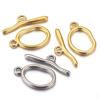 4 комплекта извити златно застежек от неръждаема стомана, съединители с ключове и катарами за гривни, колиета, аксесоари за бижута със собствените си ръце
