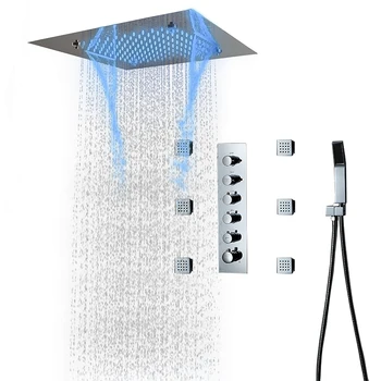 смесител за душ скрит смесител за душ системи, комплекти набор от смесители за баня и дъждовна спа-душ система за смесител от неръждаема стомана кран кран