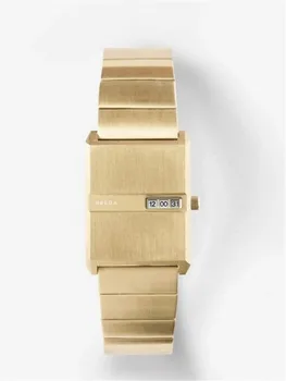Нови импулсни Ретро-квадратни златен часовник с малък циферблат, прости цифрови дамски часовници в европейския и американския стил