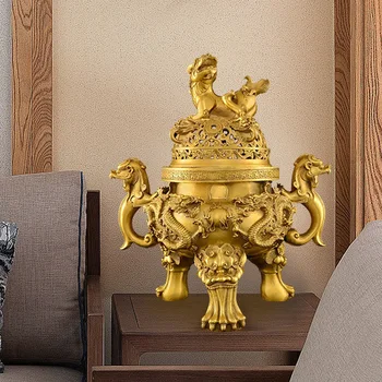Креативна Латунная трехногая куче, Скулптура във формата На Куче, Ароматерапевтическая горелка, Залата на Буда, който Предлага закрит печка за тамян Kowloon