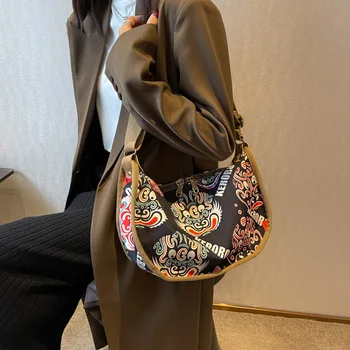 2023 нова културна и творческа чанта през рамо в японски стил, дамска чанта за кнедлите, национален тенденция, чанта на рамото за момичета