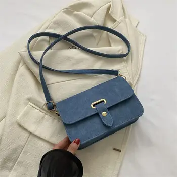ISKYBOB 2023 Нова Чанта с катарама на колана си, Дамска мода, Ретро, однотонная чанта през рамо от изкуствена кожа, Ежедневни чанти-скитници,