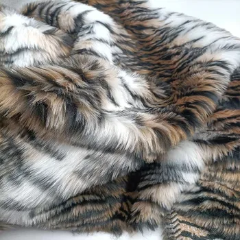 плюшен плат от изкуствена кожа с изображение на тигър 2 см, имитация на кожа, дрехи за изказвания, плат от изкуствена кожа за пэчворка