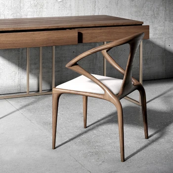 Скандинавските Модерни Минималистичные трапезни столове от масивно дърво за кухня С облегалка, маса за Хранене, стол, Дизайнерско кресло за отдих, мебели за трапезария