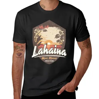 Нова тениска със силната подкрепа Lahaina Hawaii Maui, обикновена тениска, реколта тениска мъжка тениска