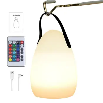 Преносим Безжичен Настолна лампа Нощна USB Акумулаторна нощна лампа 6 Нива, лампа 16 Цвята, което променя Цвета RGB, детска лампа