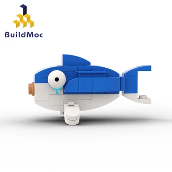 Buildmoc Идеи Сладък Животни Безплатна Риба на Пръчка Кийт MOC Набор от Градивни елементи и Комплекти Играчки за деца, Детски Подаръци, Играчки 48ШТ Тухли