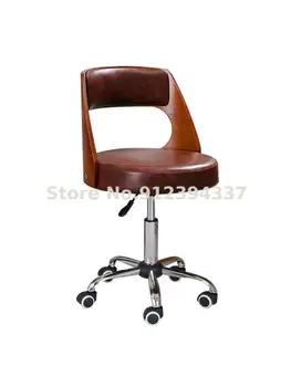 Прост въртящ се стол от масивно дърво, домашен компютърен стол с малък ски лифта, модерен студентски стол, стол за обучение, компютърен стол, бюро